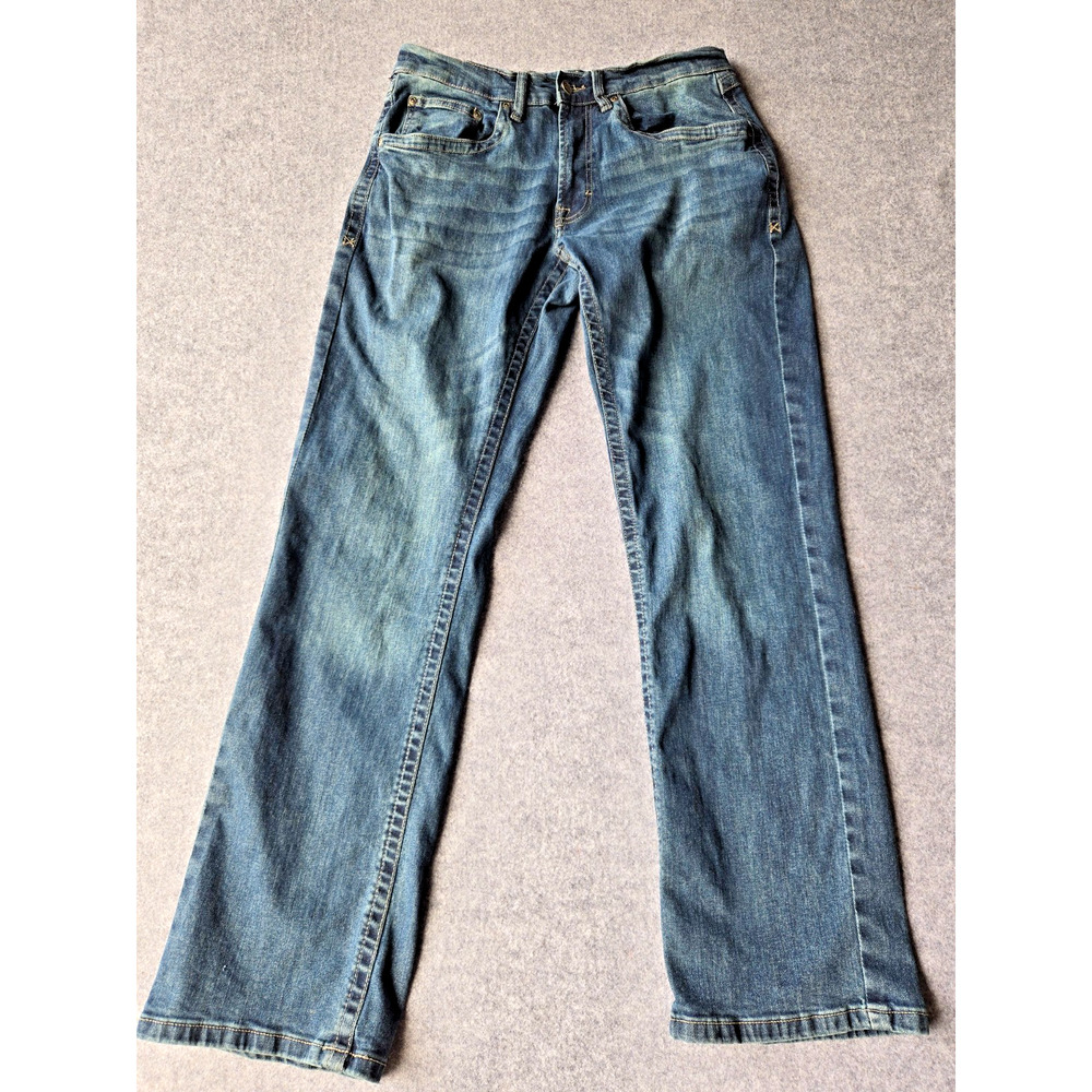 Original Berne Men's Work Jeans Blue Denim Straight Leg Whiskered 32x32.5